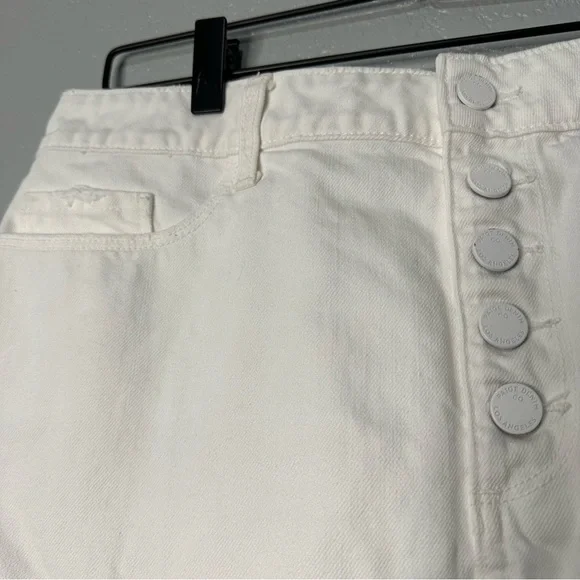 Paige Aideen‎ Mini Skirt Distressed Crisp White High Waisted - Picture 6 of 12